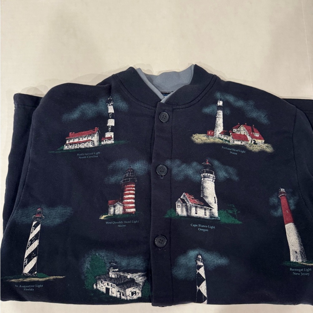 Art Unlimited Navy Lighthouse cardigan